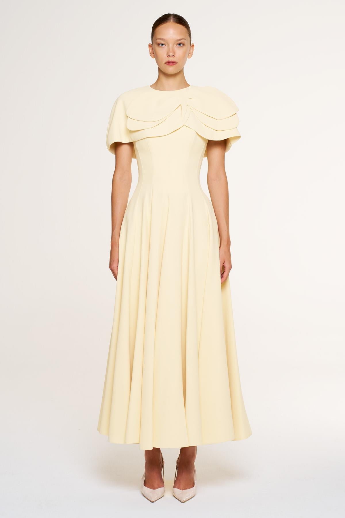 Bolero Detailed Strapless Flared Skirt Evening Dress