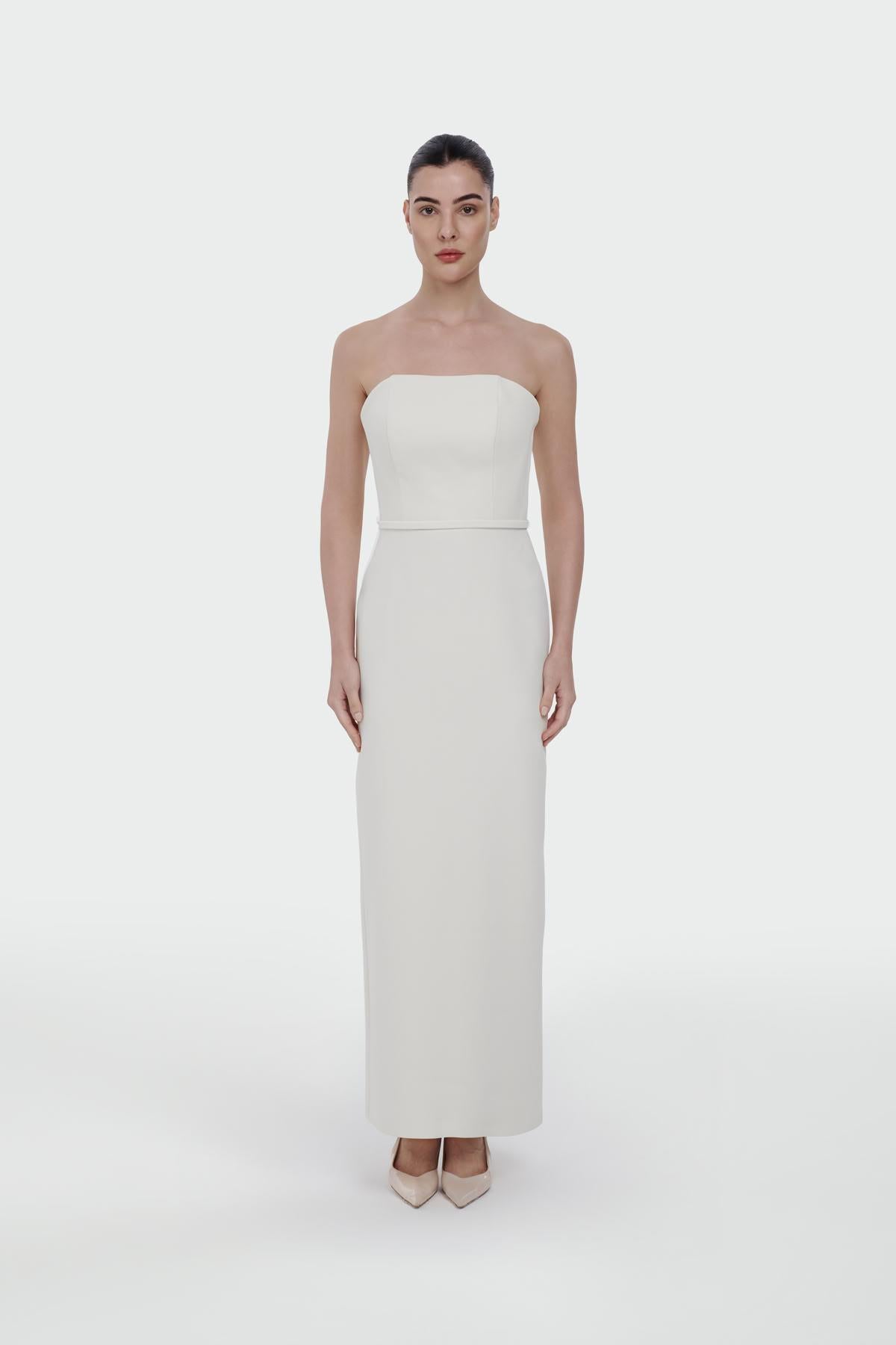 Long Evening Dress with Bolero Detail
