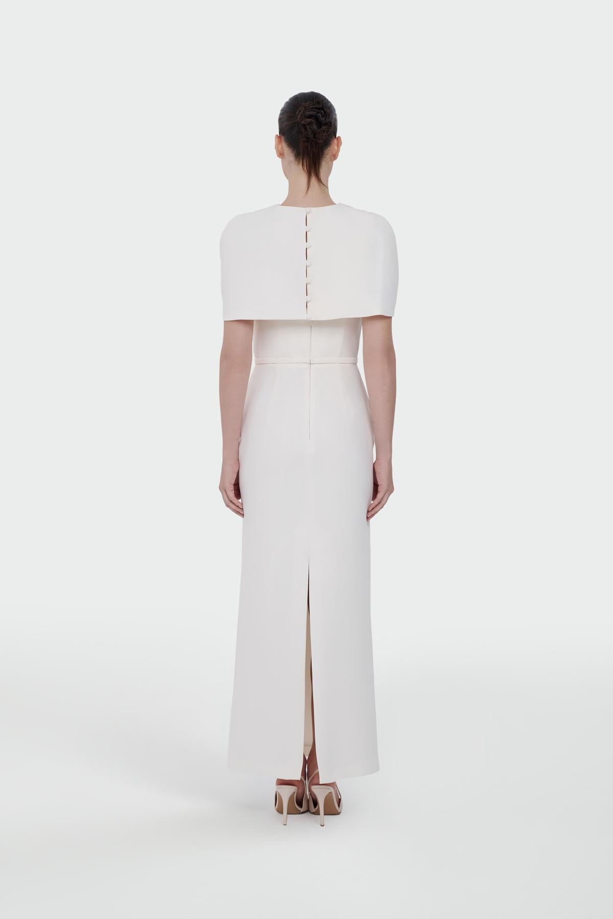 Long Evening Dress with Bolero Detail