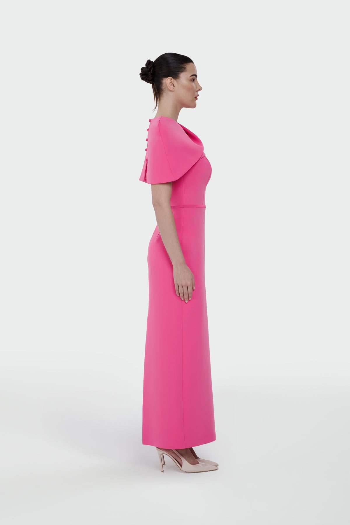 Long Evening Dress with Bolero Detail