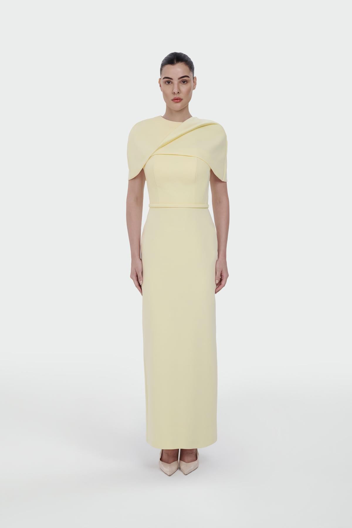 Long Evening Dress with Bolero Detail