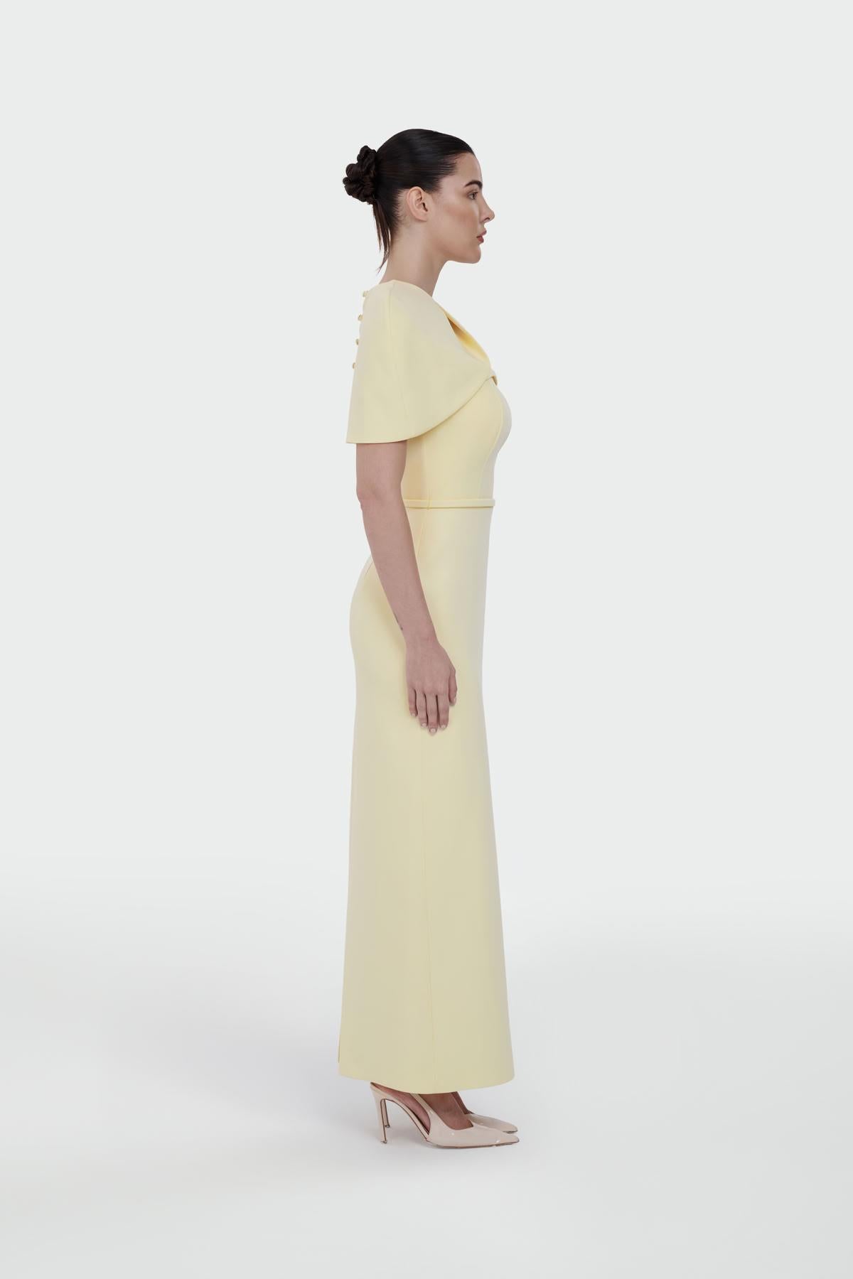 Long Evening Dress with Bolero Detail