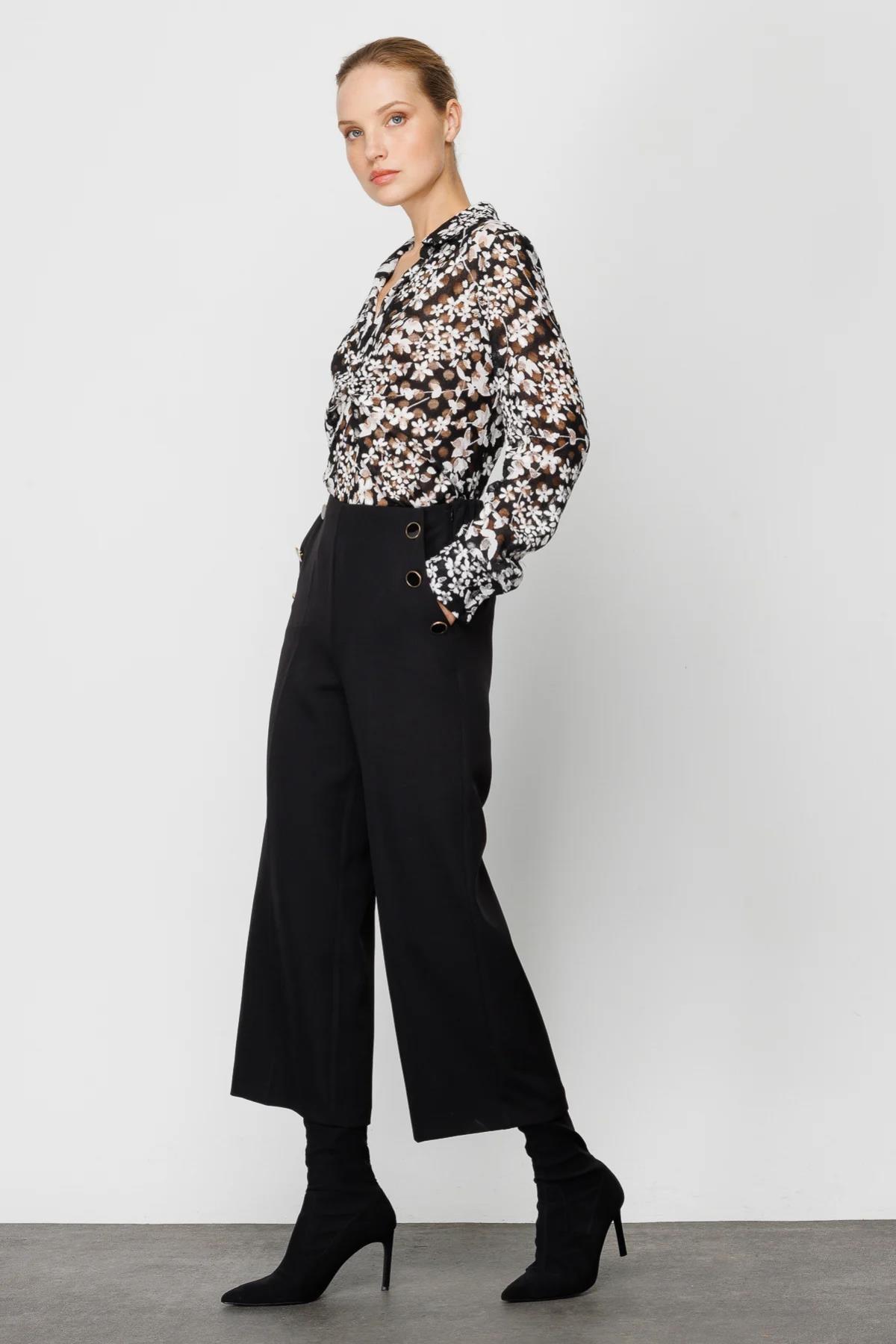 Ekol Cep Üç Metal Düğmeli Kadın Pantolon - Eser Giyim
