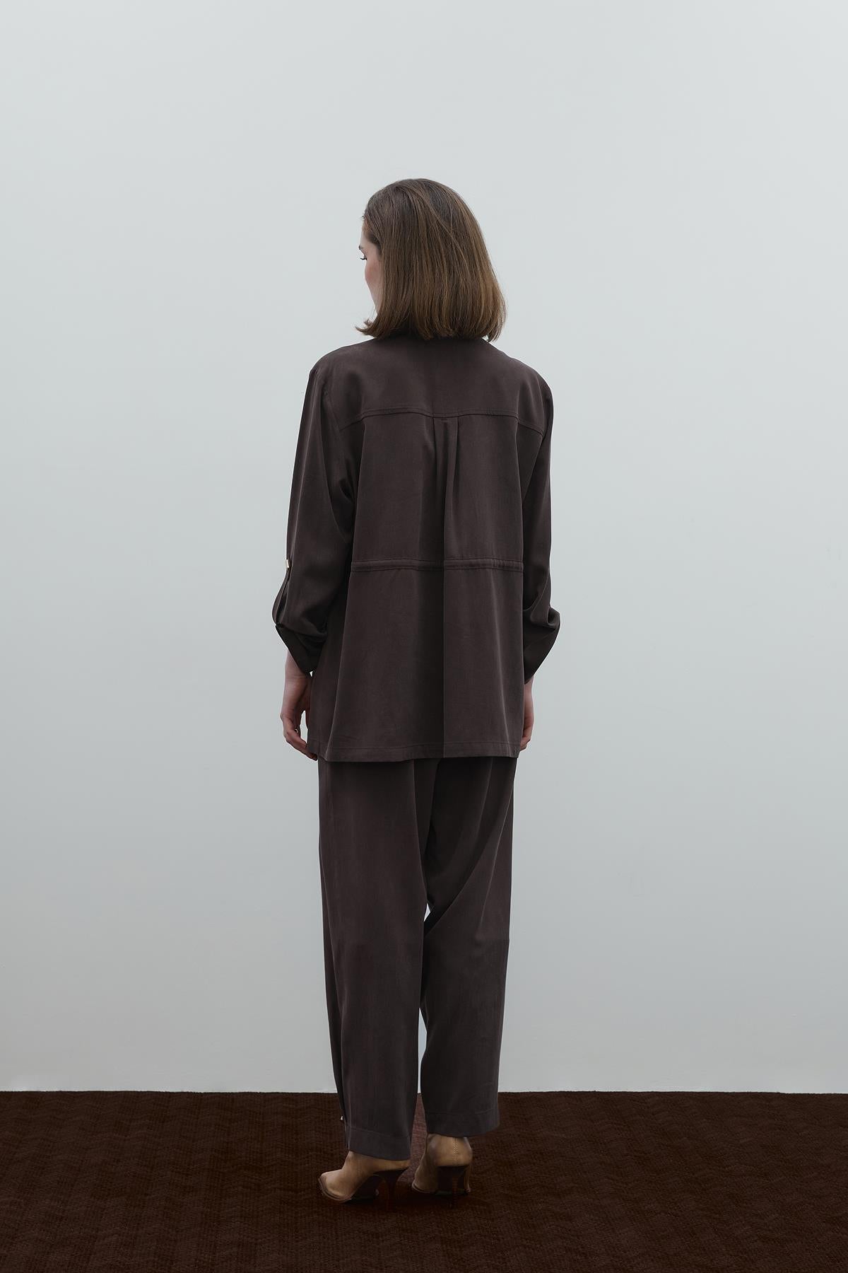 Trousers with Button Accessory Detail