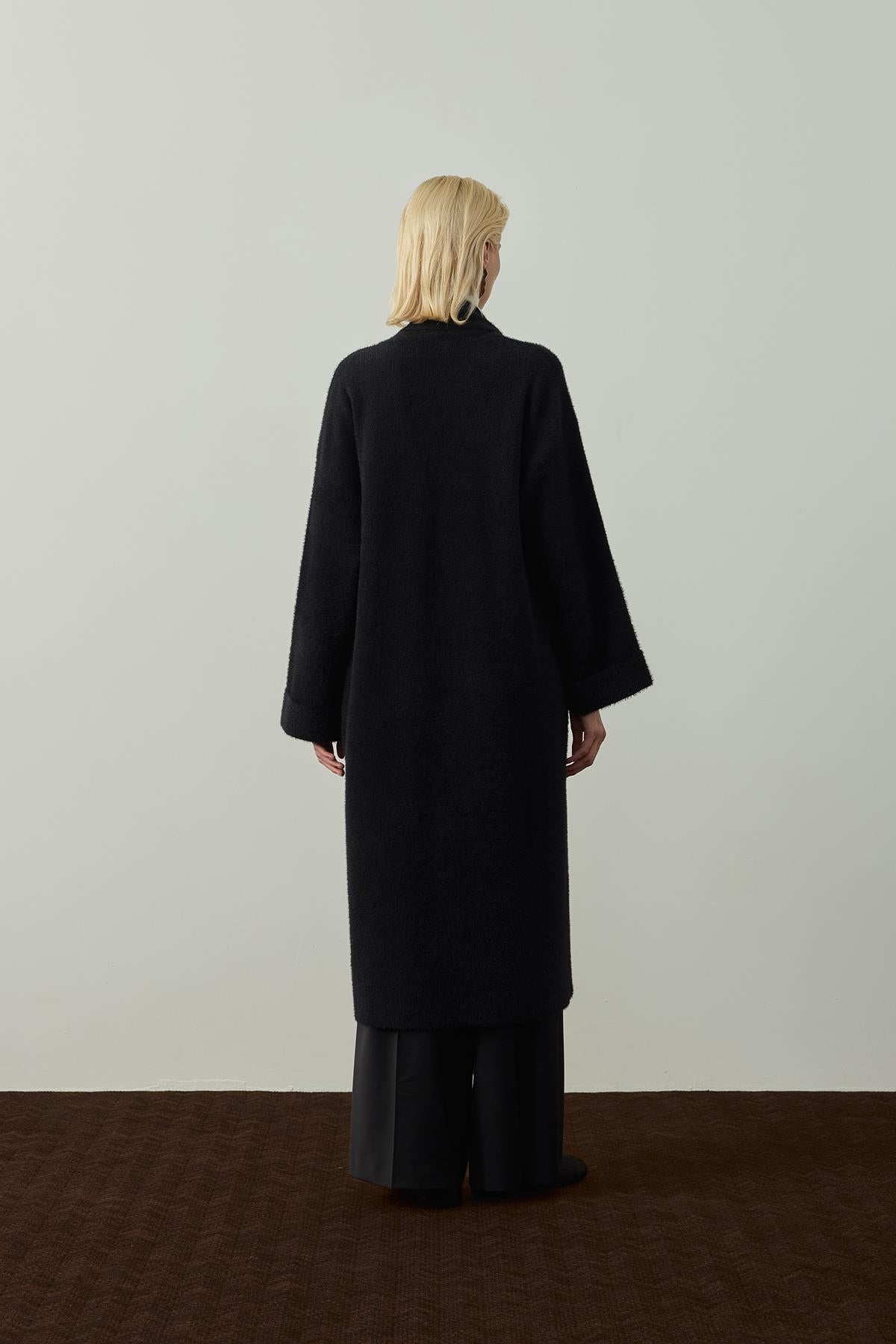 Şal Detaylı Tek Düğmeli Kap