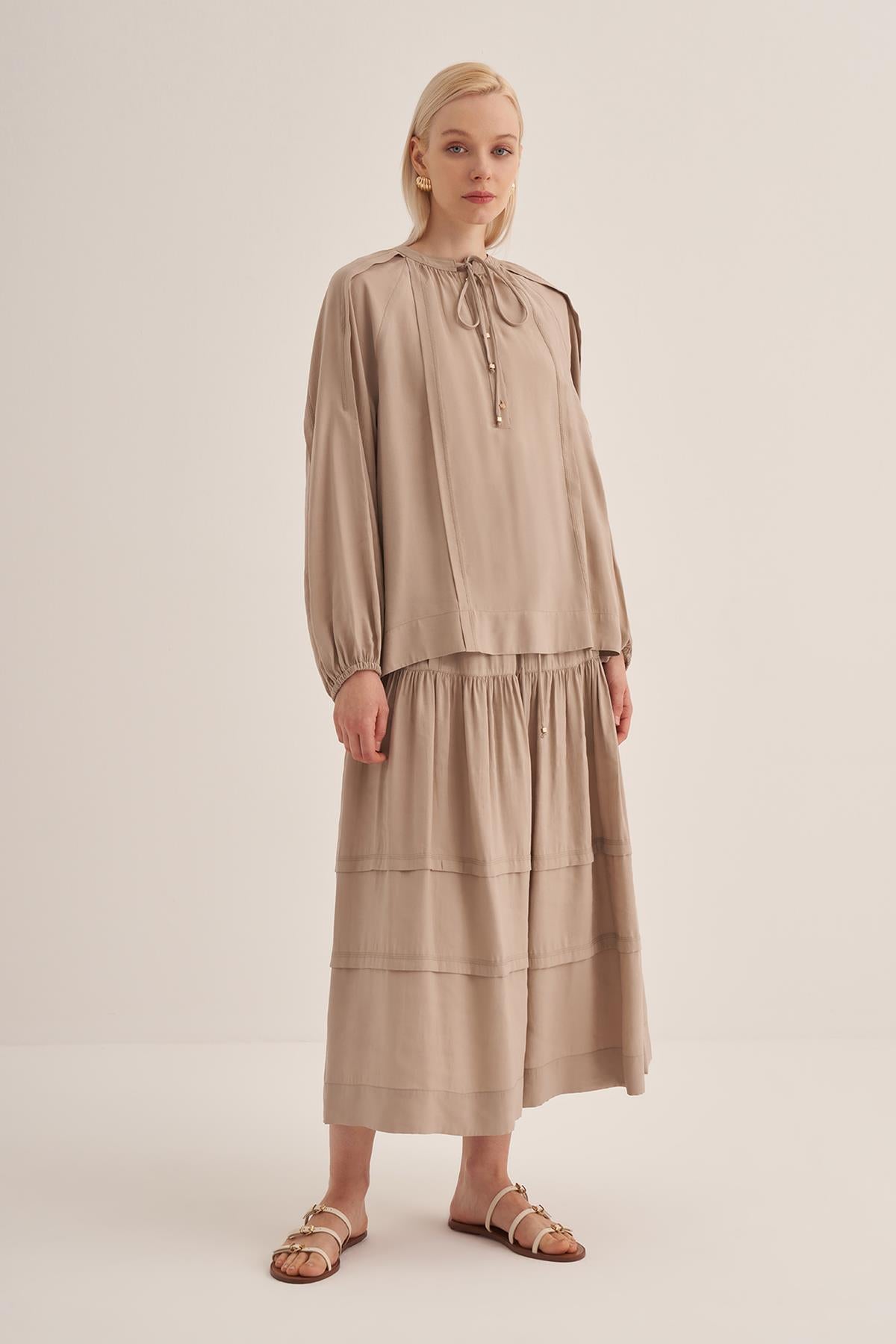 Collar Laced Sport Stitch Short Tunic