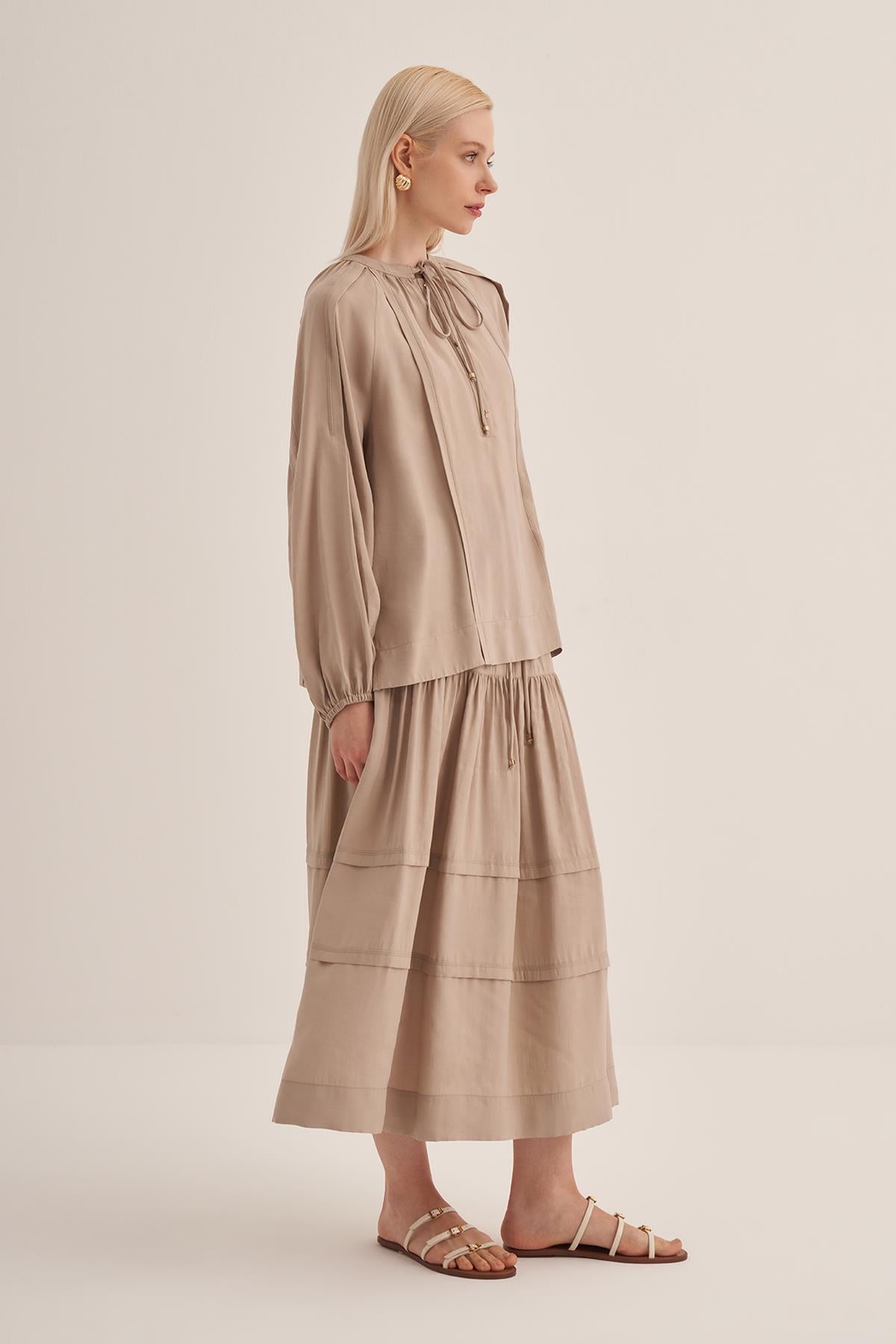 Collar Laced Sport Stitch Short Tunic