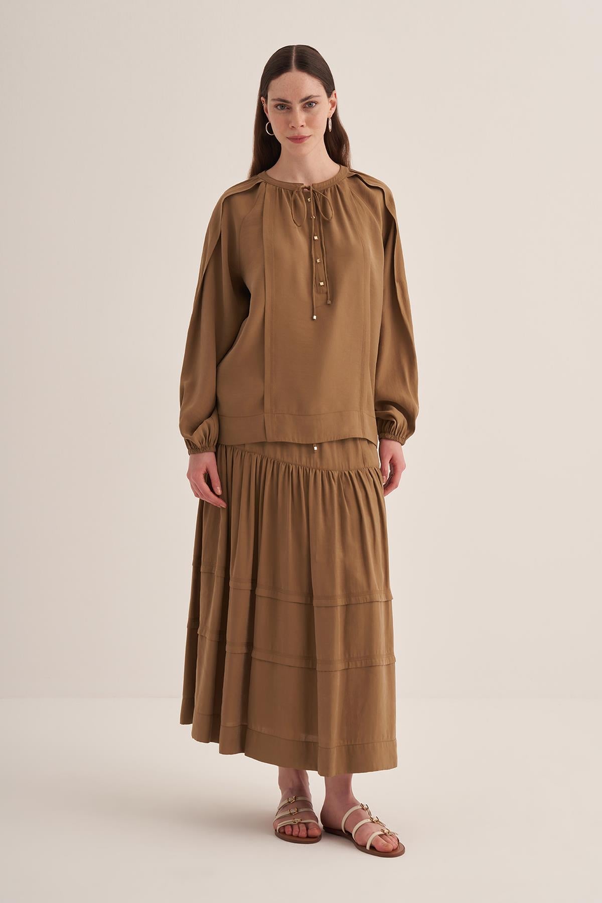 Collar Laced Sport Stitch Short Tunic