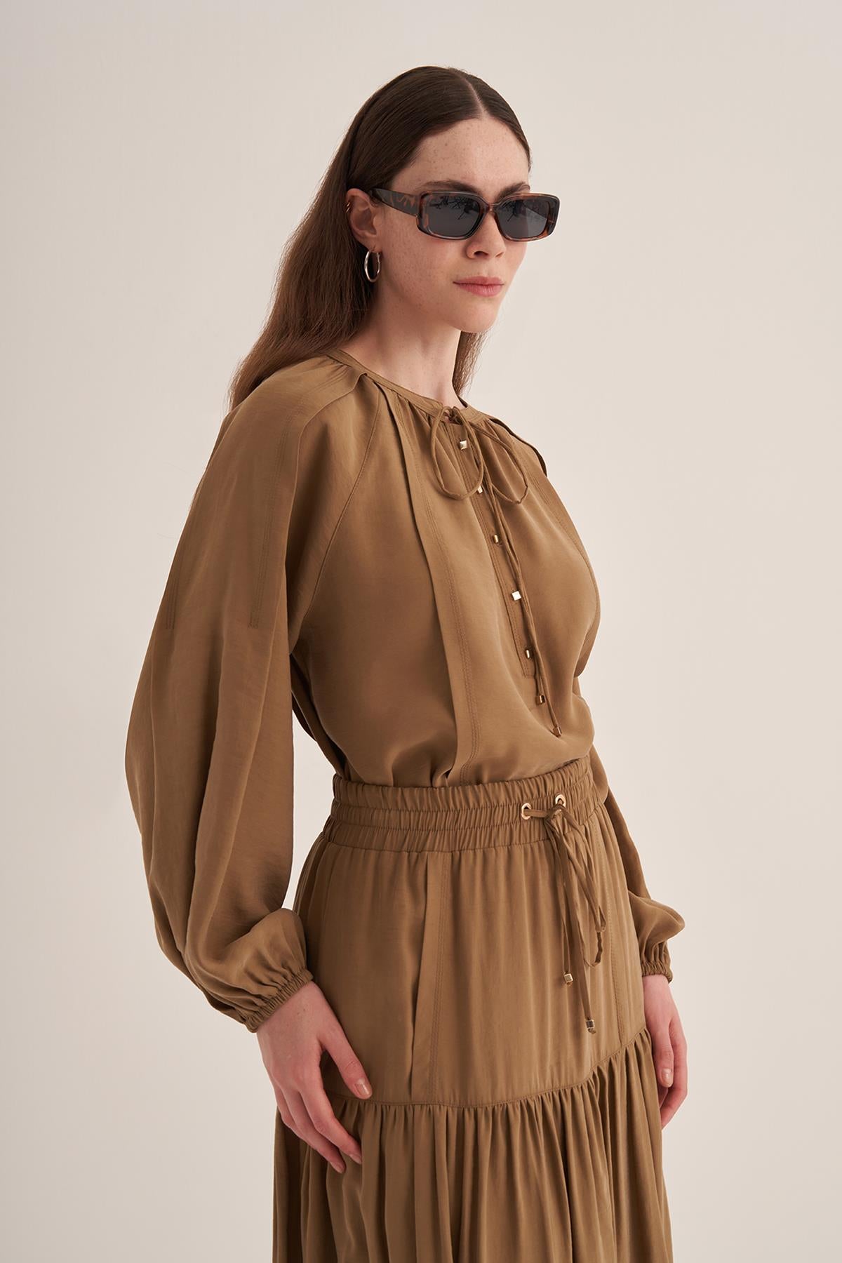 Collar Laced Sport Stitch Short Tunic