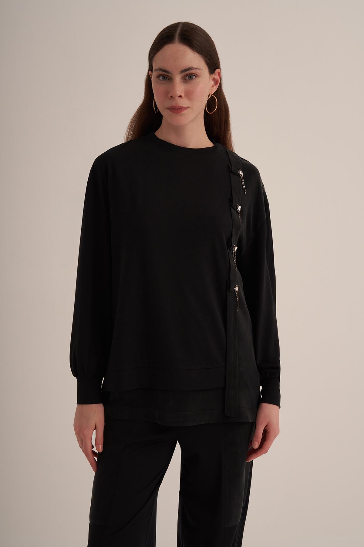 Stone Detailed Cupro Tunic