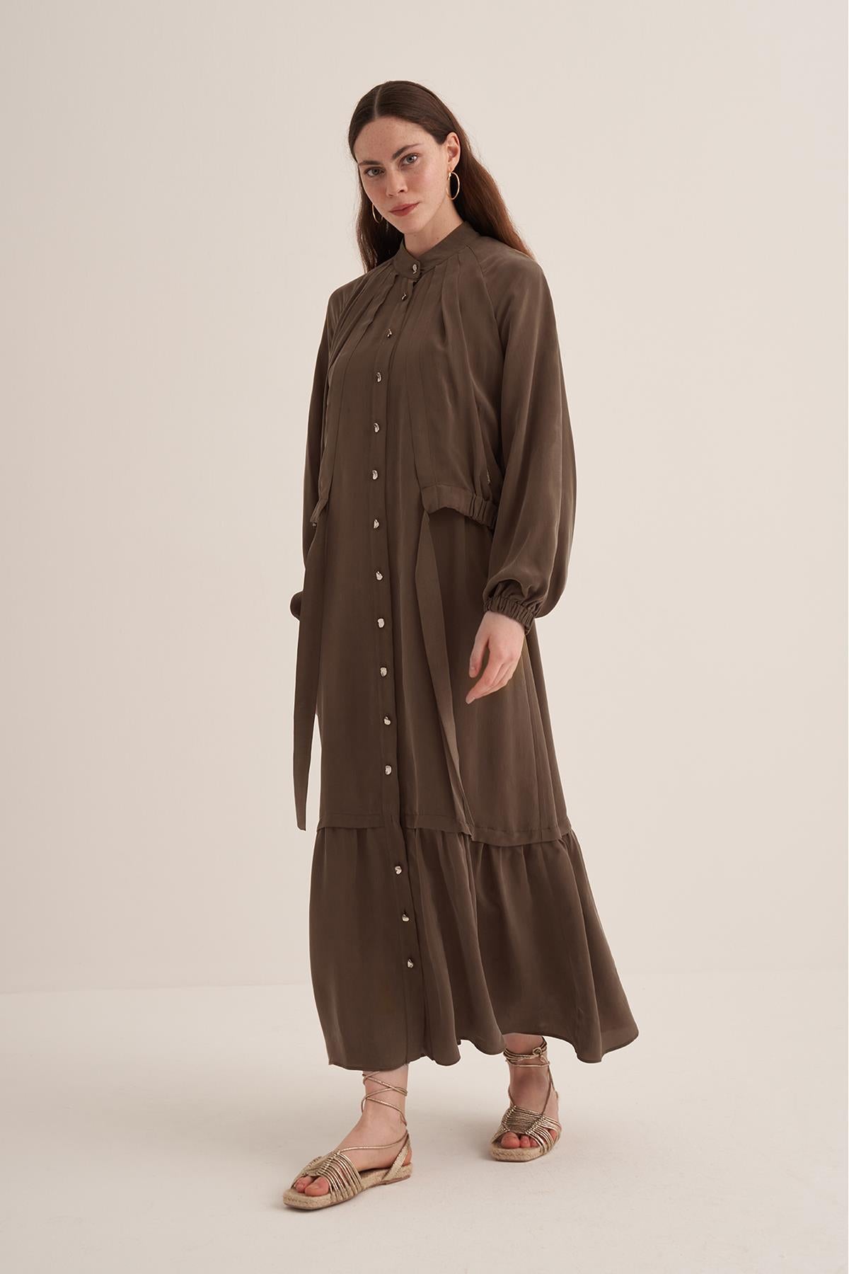 Cupro Dress with Jacket