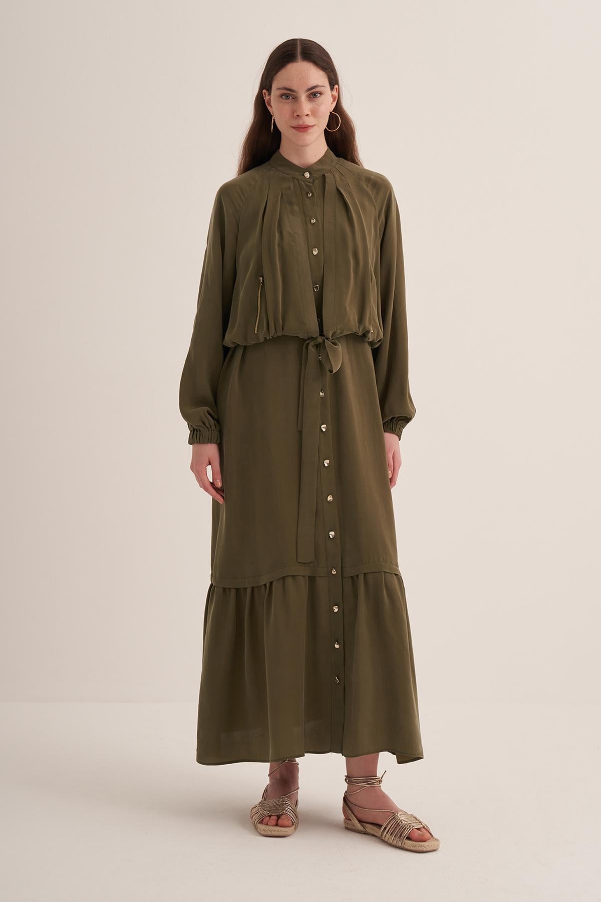 Cupro Dress with Jacket