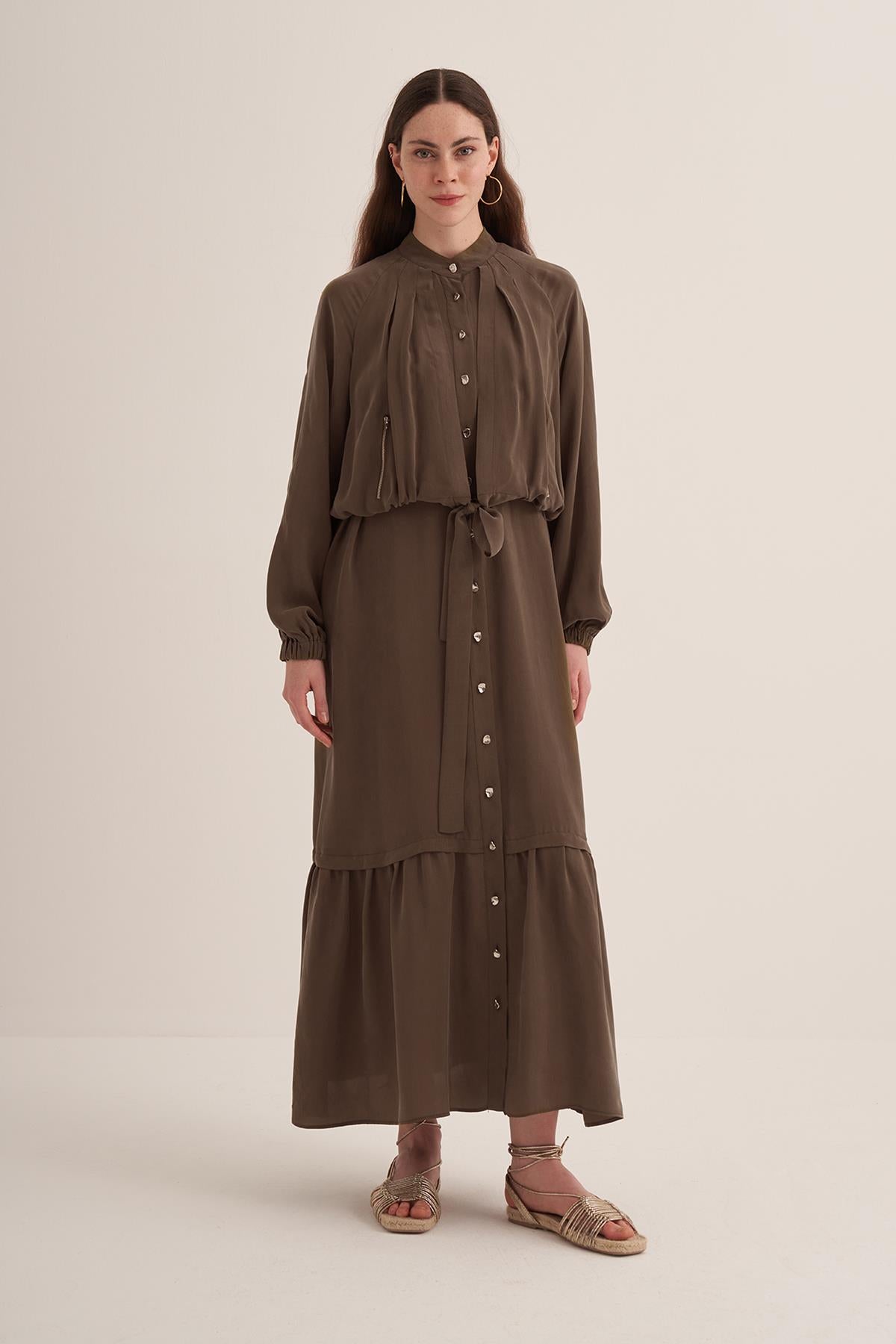 Cupro Dress with Jacket
