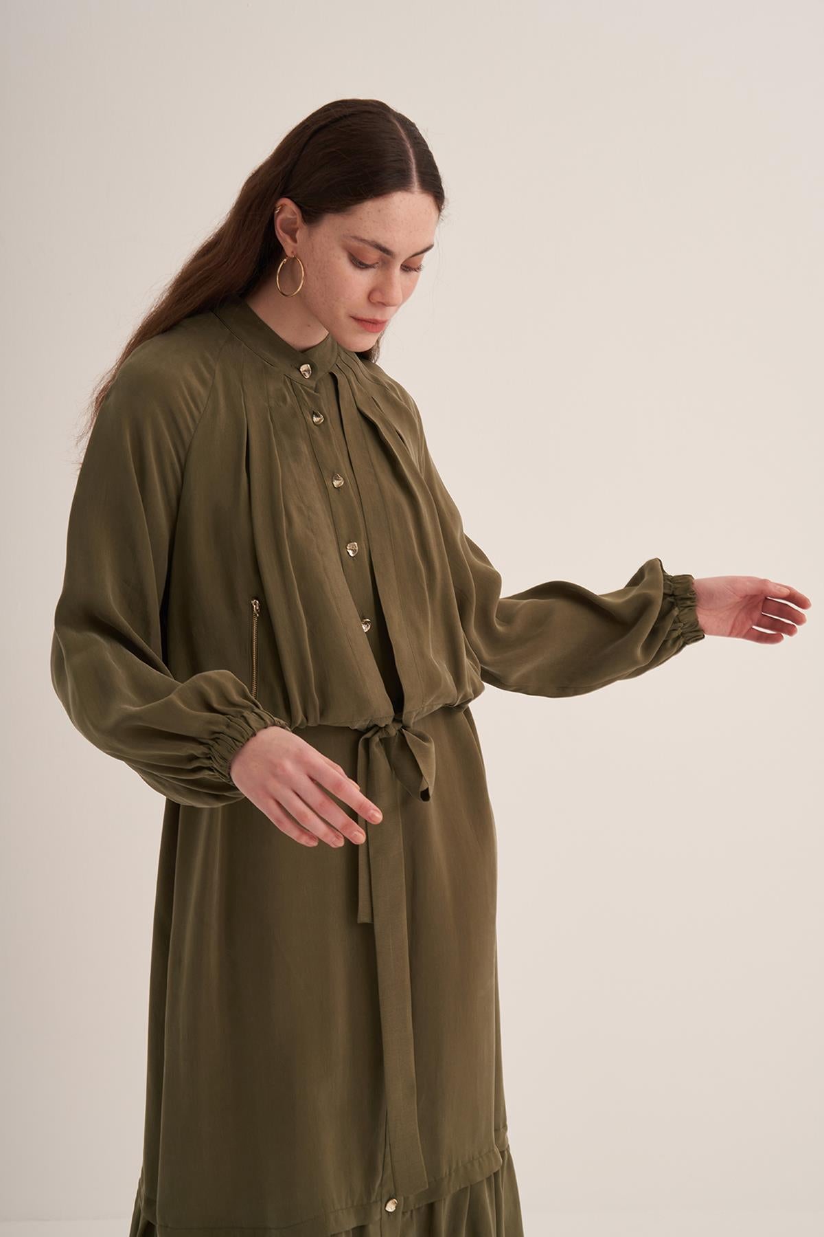 Cupro Dress with Jacket