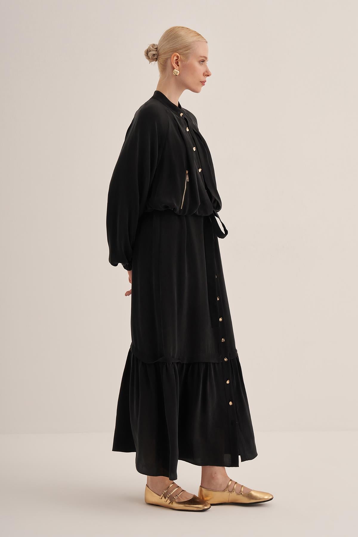 Cupro Dress with Jacket