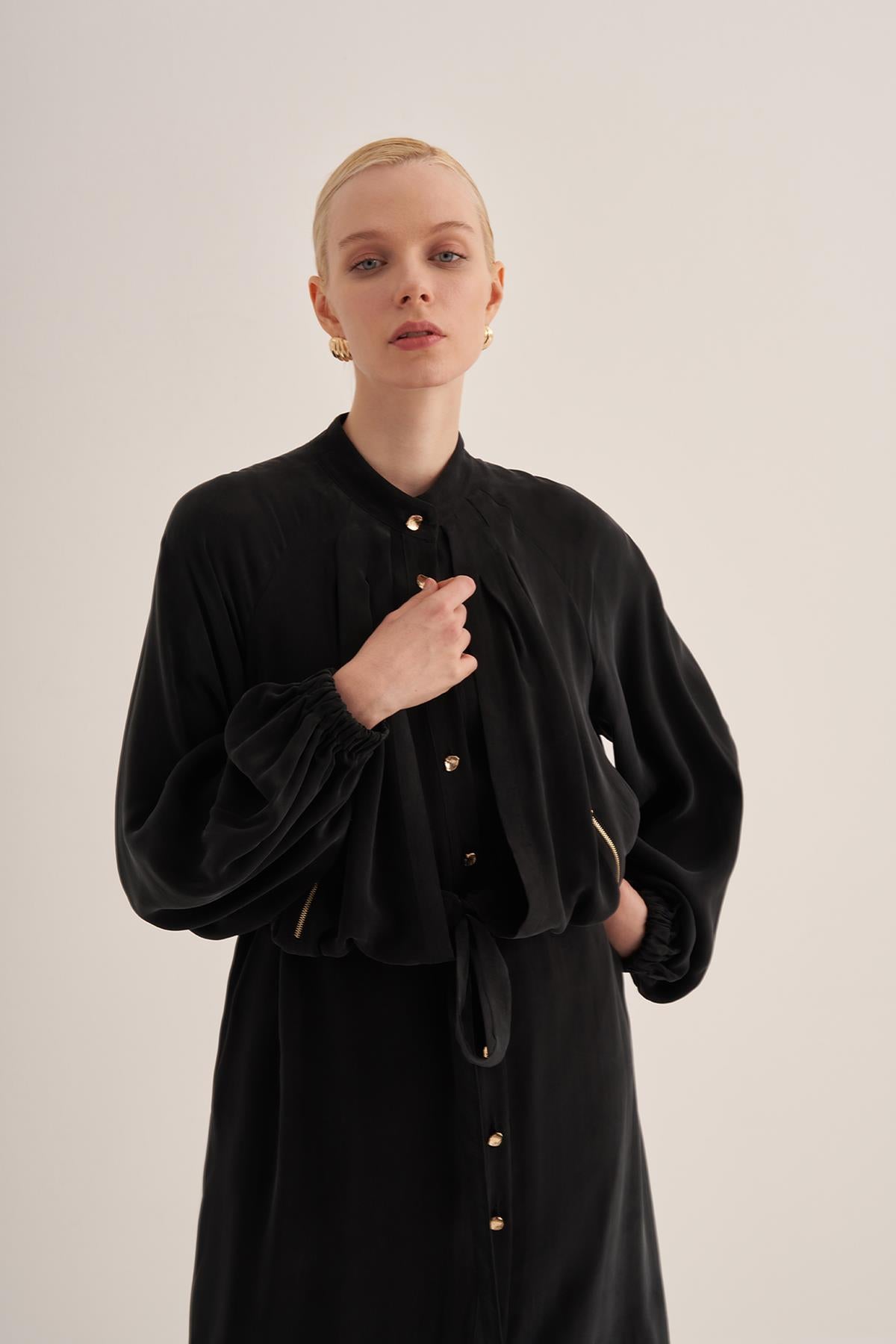Cupro Dress with Jacket
