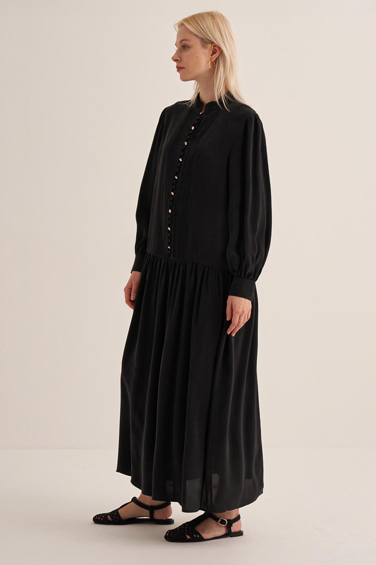 Half Button Cupro Dress