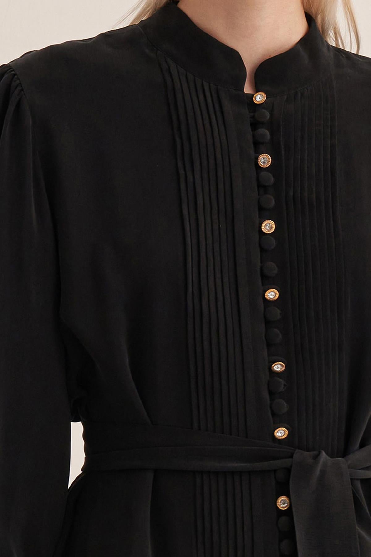 Half Button Cupro Dress