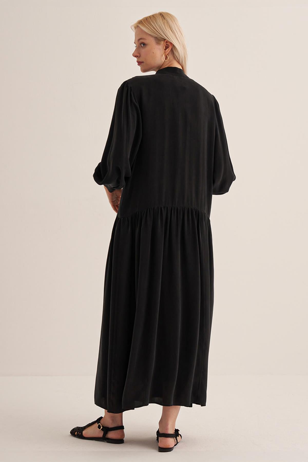 Half Button Cupro Dress