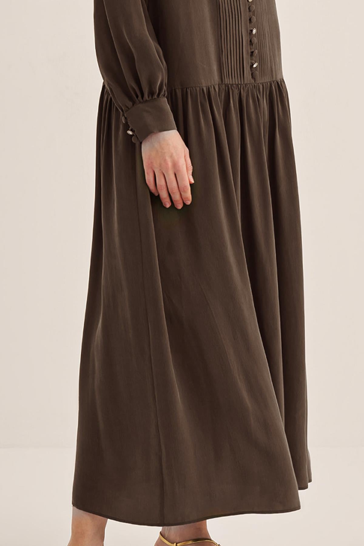 Half Button Cupro Dress