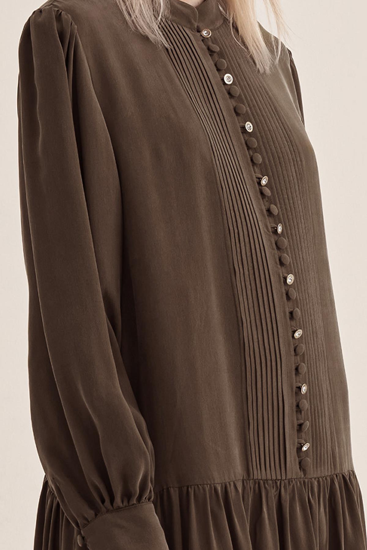 Half Button Cupro Dress