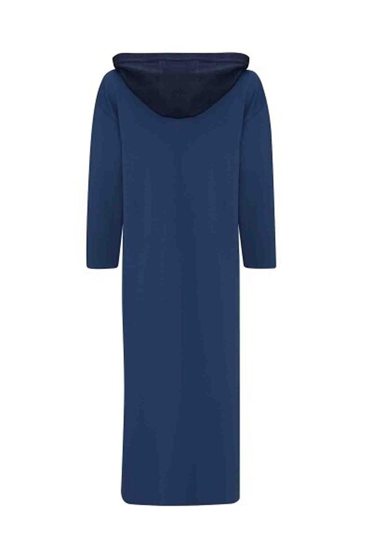 Kapüşonlu Triko Detaylı Düğmeli Denim Kap