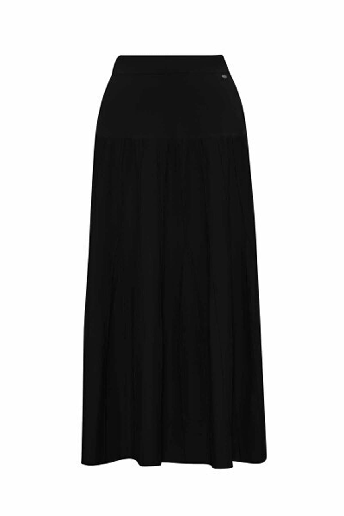 Elastic Waist Knitted Technique Knitwear Long Skirt