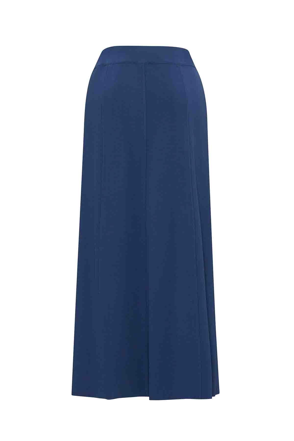 Önü Düğmeli Denim Detaylı Etek