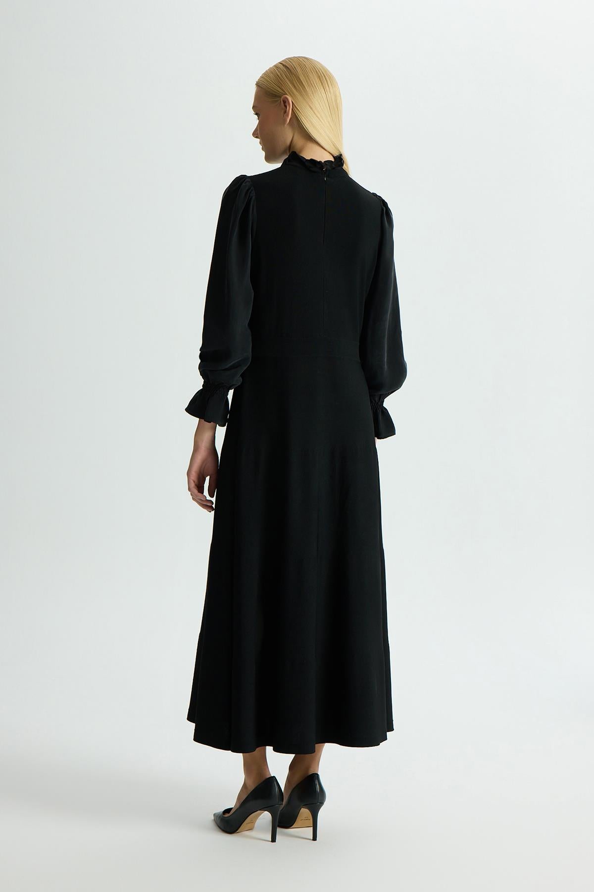 Cupro Knit Dress with Sleeves 
