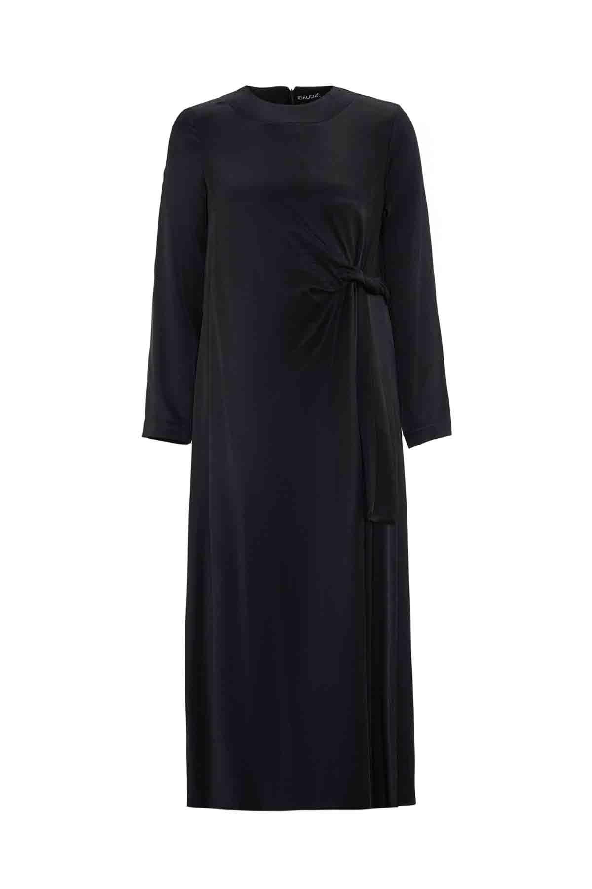 Bel Detaylı Cupro Elbise