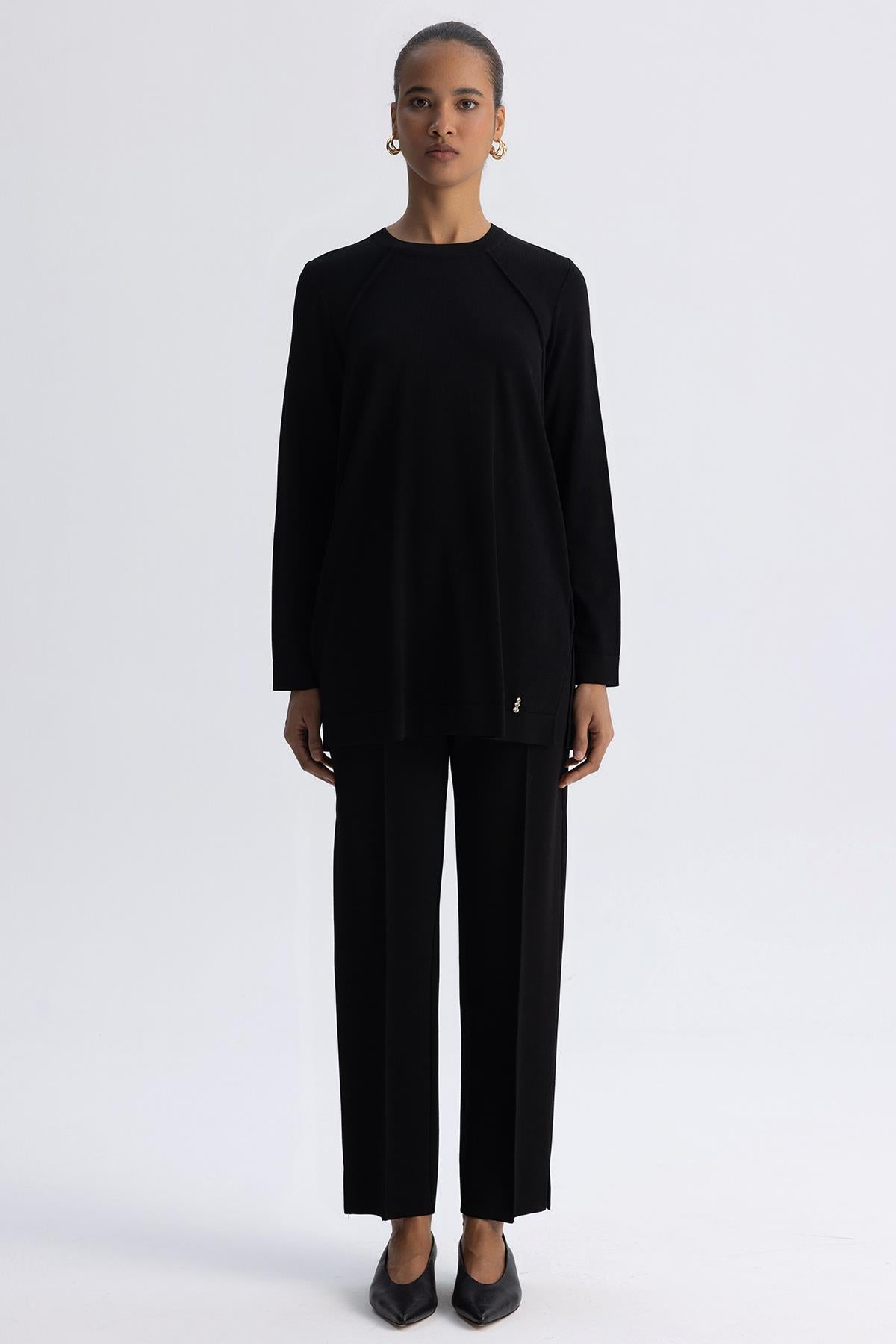 Dar Paça Basic Triko Pantolon