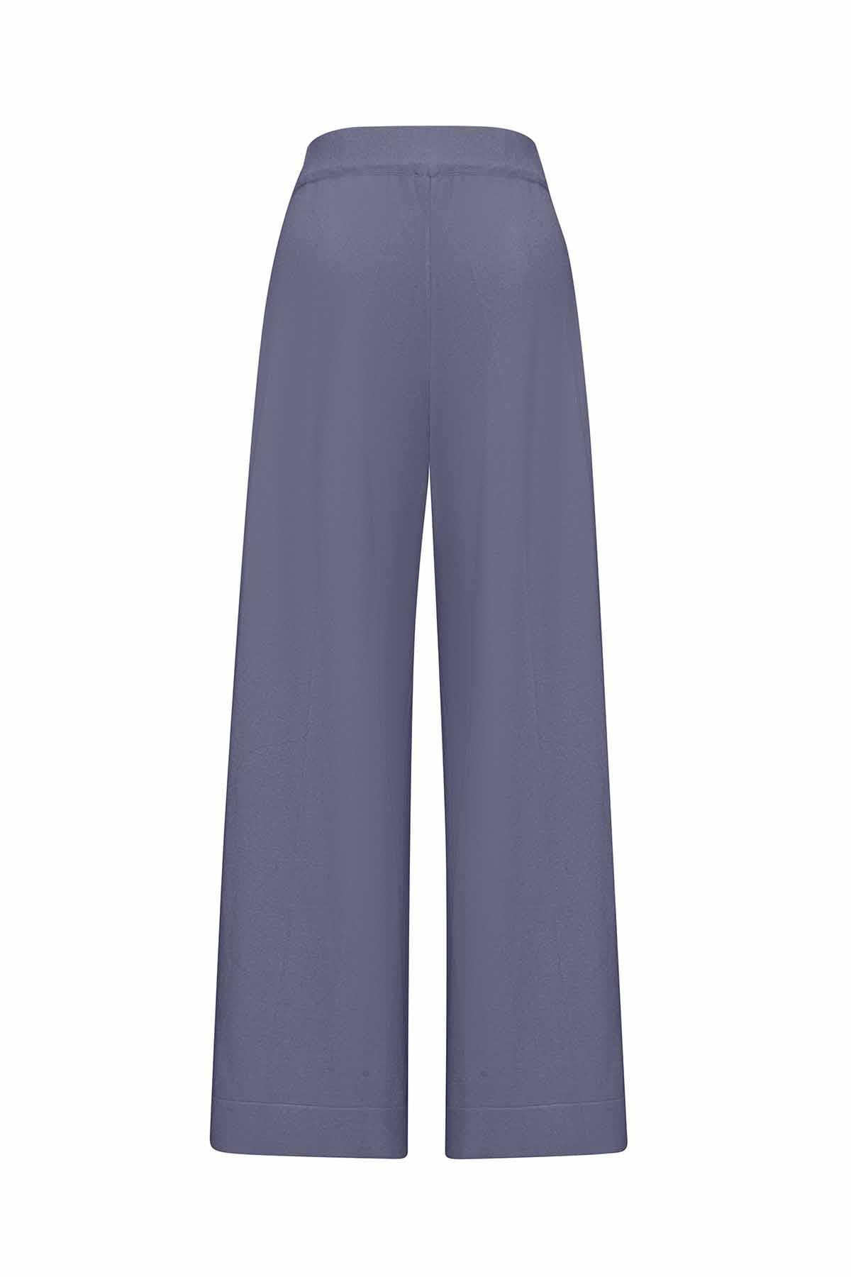 Wide Leg Trousers with Front Stitching