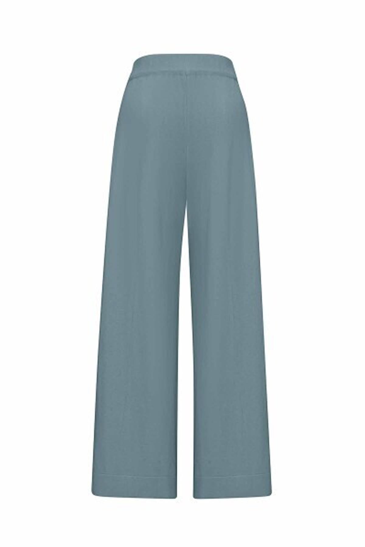 Wide Leg Trousers with Front Stitching