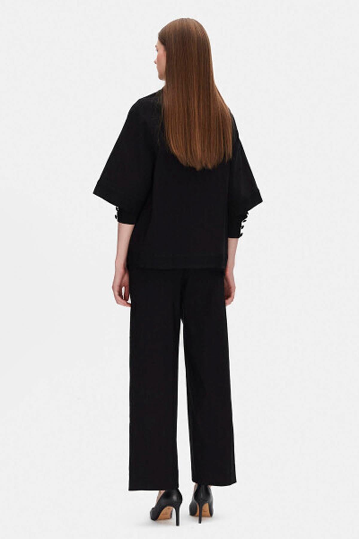 Wide Leg Fabric Trousers
