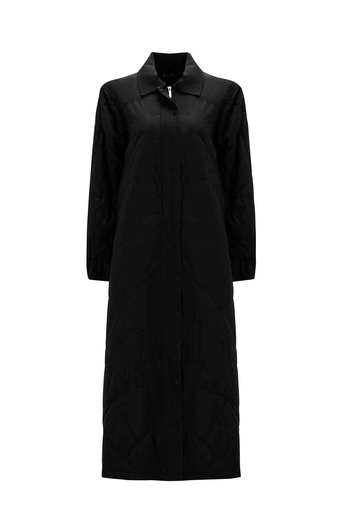 Fermuarlı Ve Çıtçıtlı Kapitone Şişme Kaban