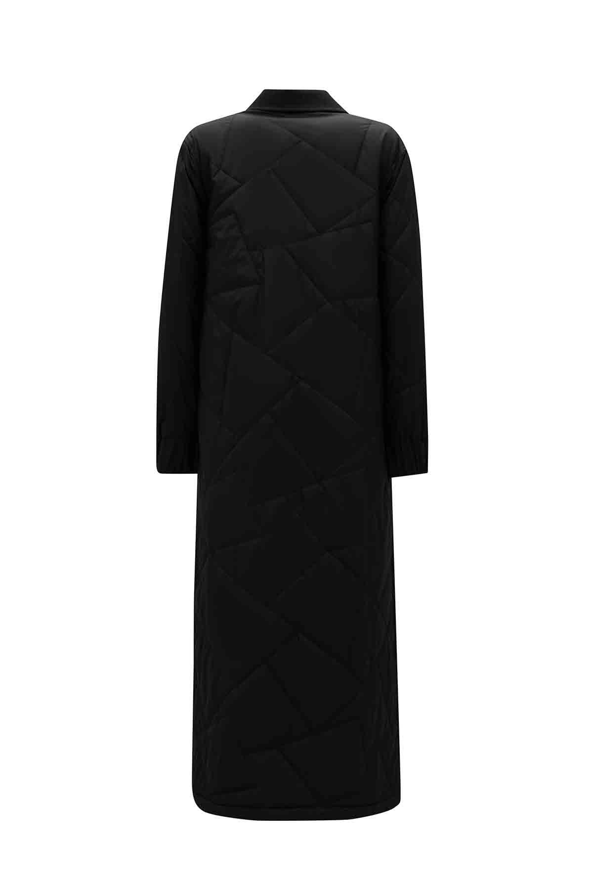 Fermuarlı Ve Çıtçıtlı Kapitone Şişme Kaban