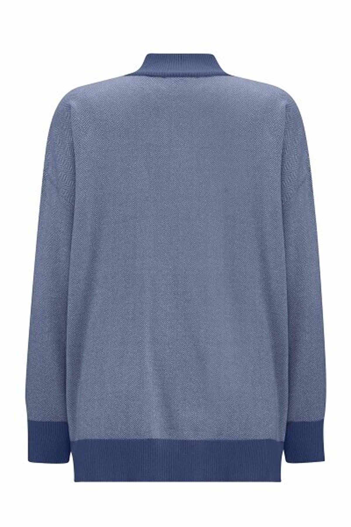 Stand Collar Zippered Pocket Knitwear Jacket