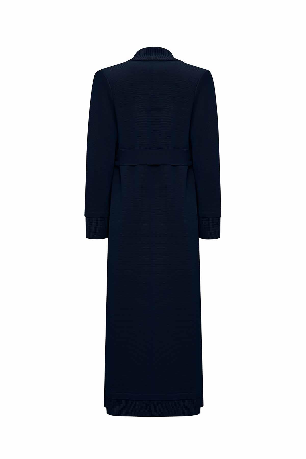 Beli Kemerli Uzun Triko Hırka