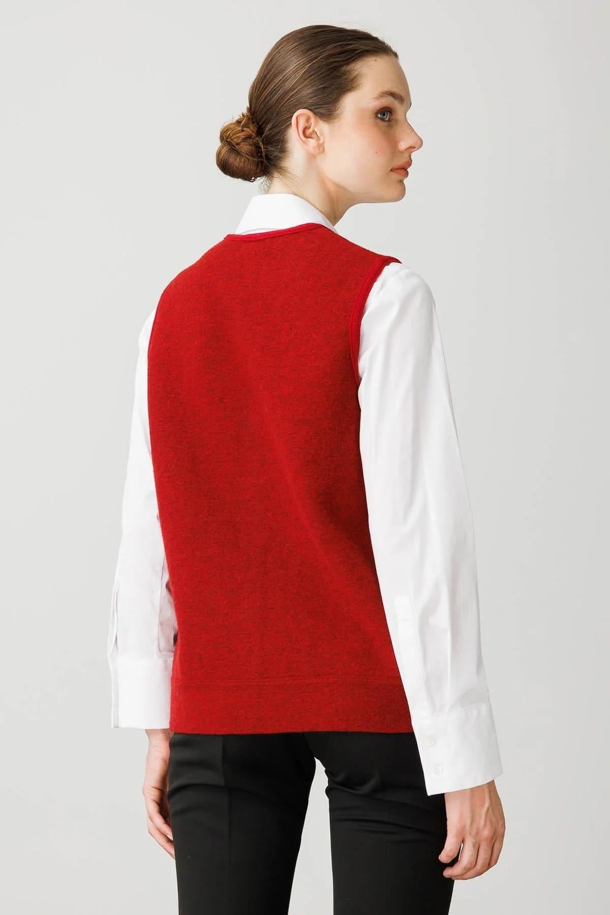 Patchwork Vest with Floral Pattern 