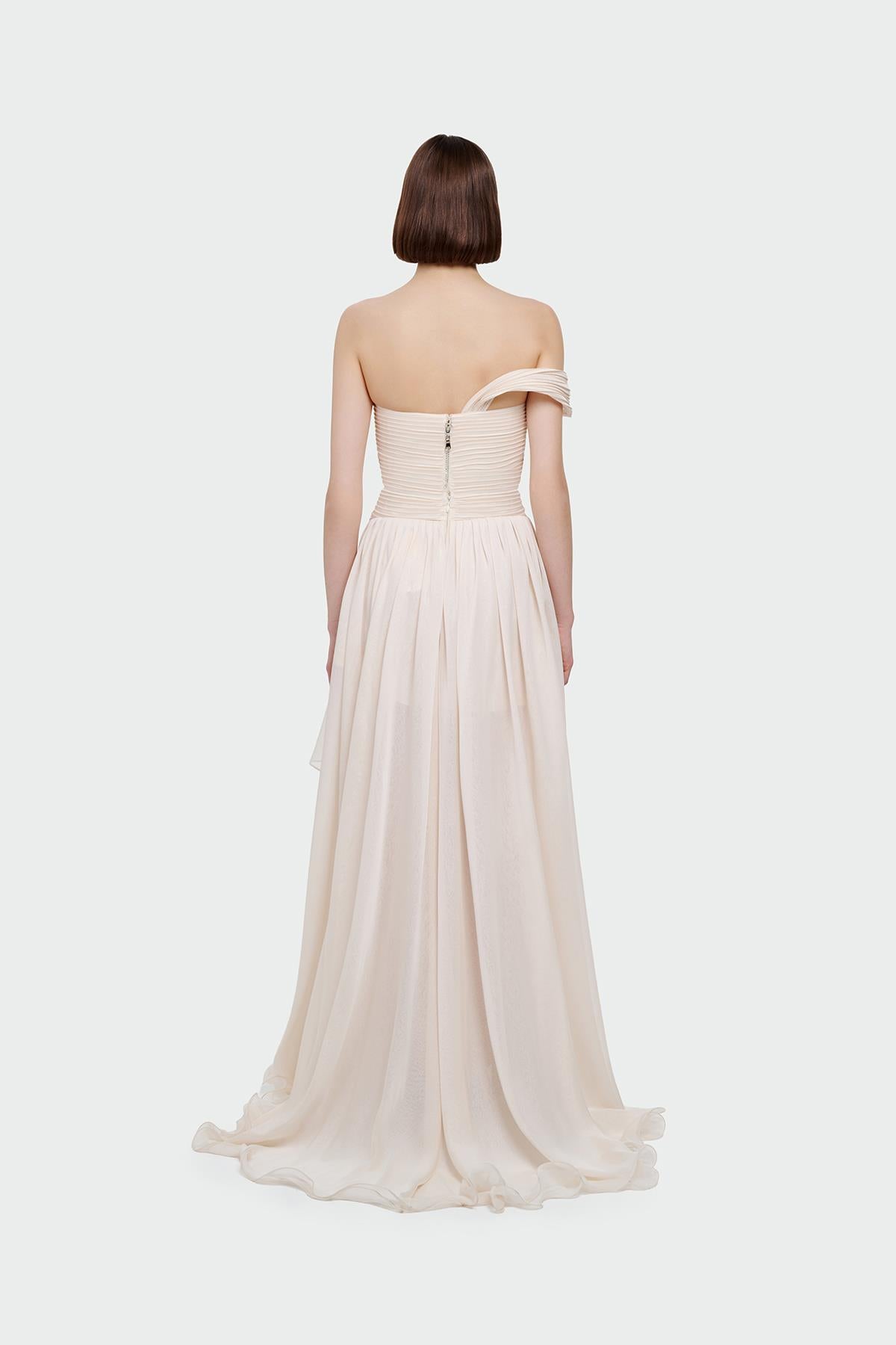 Draped Slit Detailed Crop Skirt Set