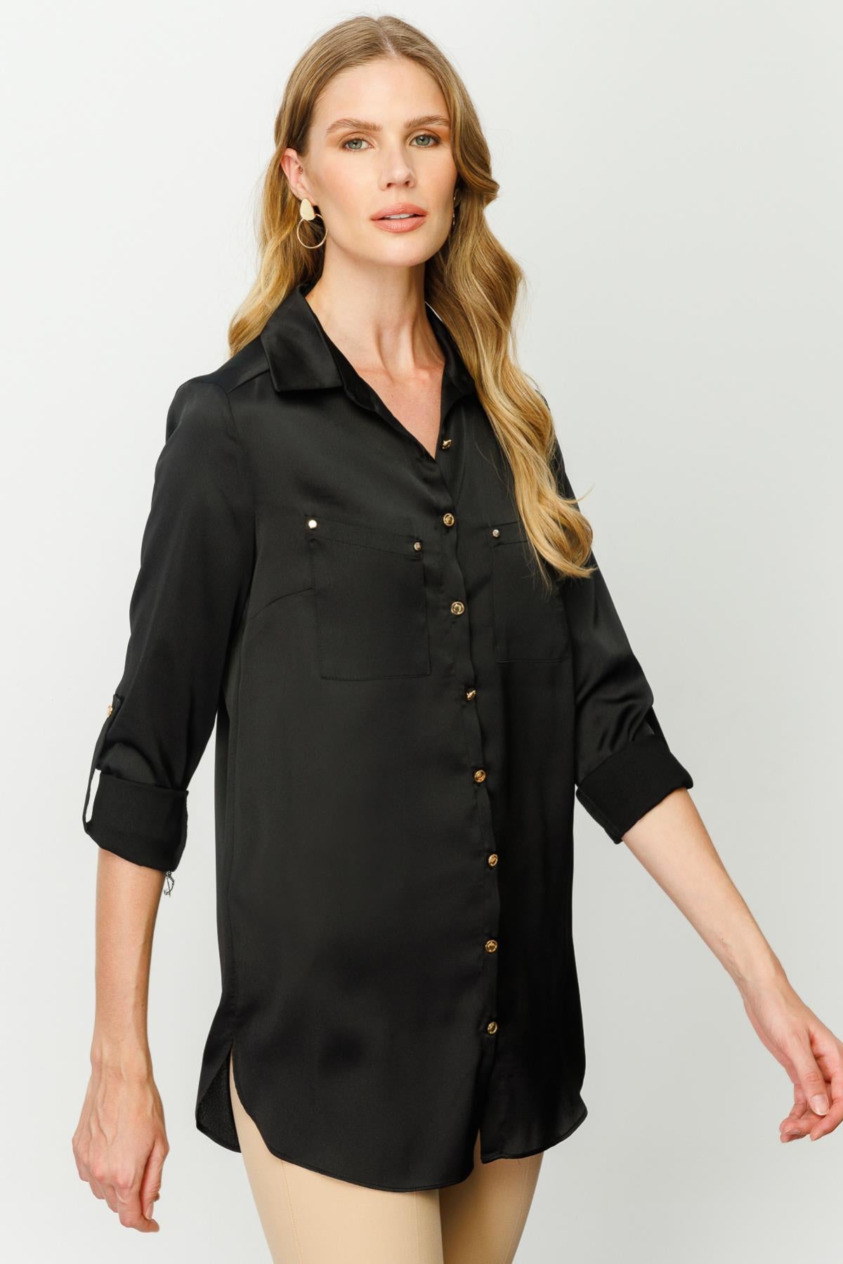 Satin Two Pocket Women's Shirt