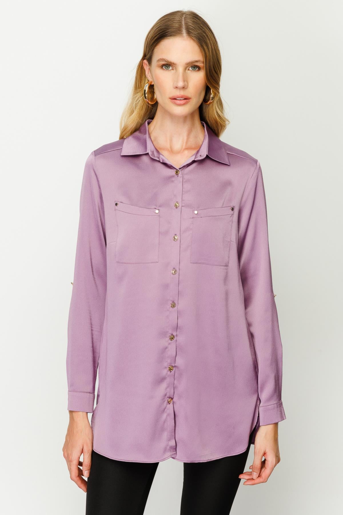 Satin Two Pocket Women's Shirt