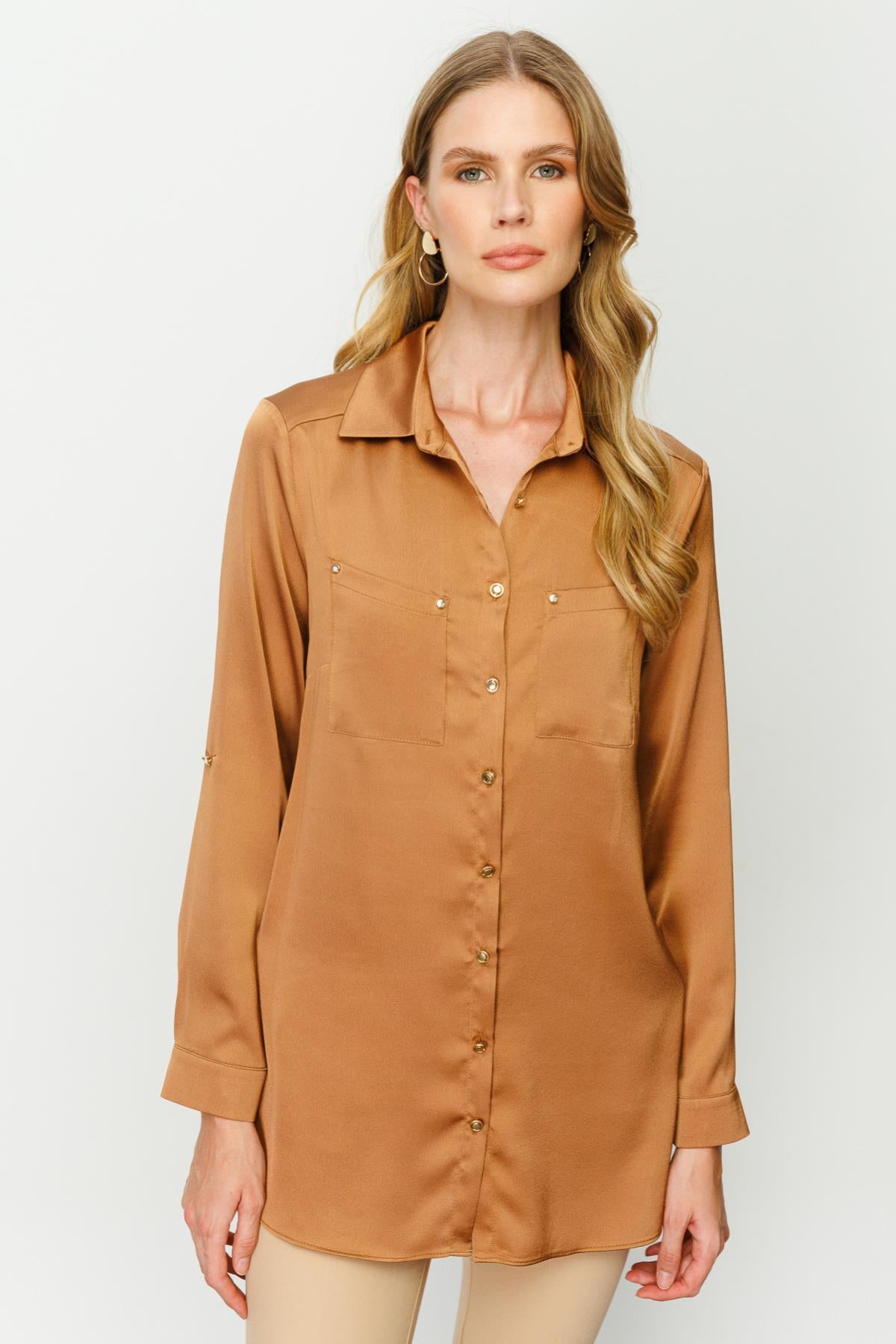Satin Two Pocket Women's Shirt