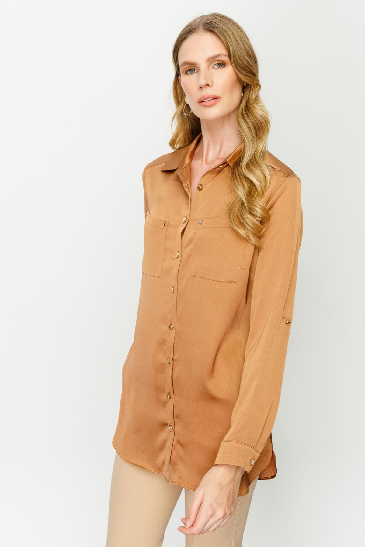 Satin Two Pocket Women's Shirt