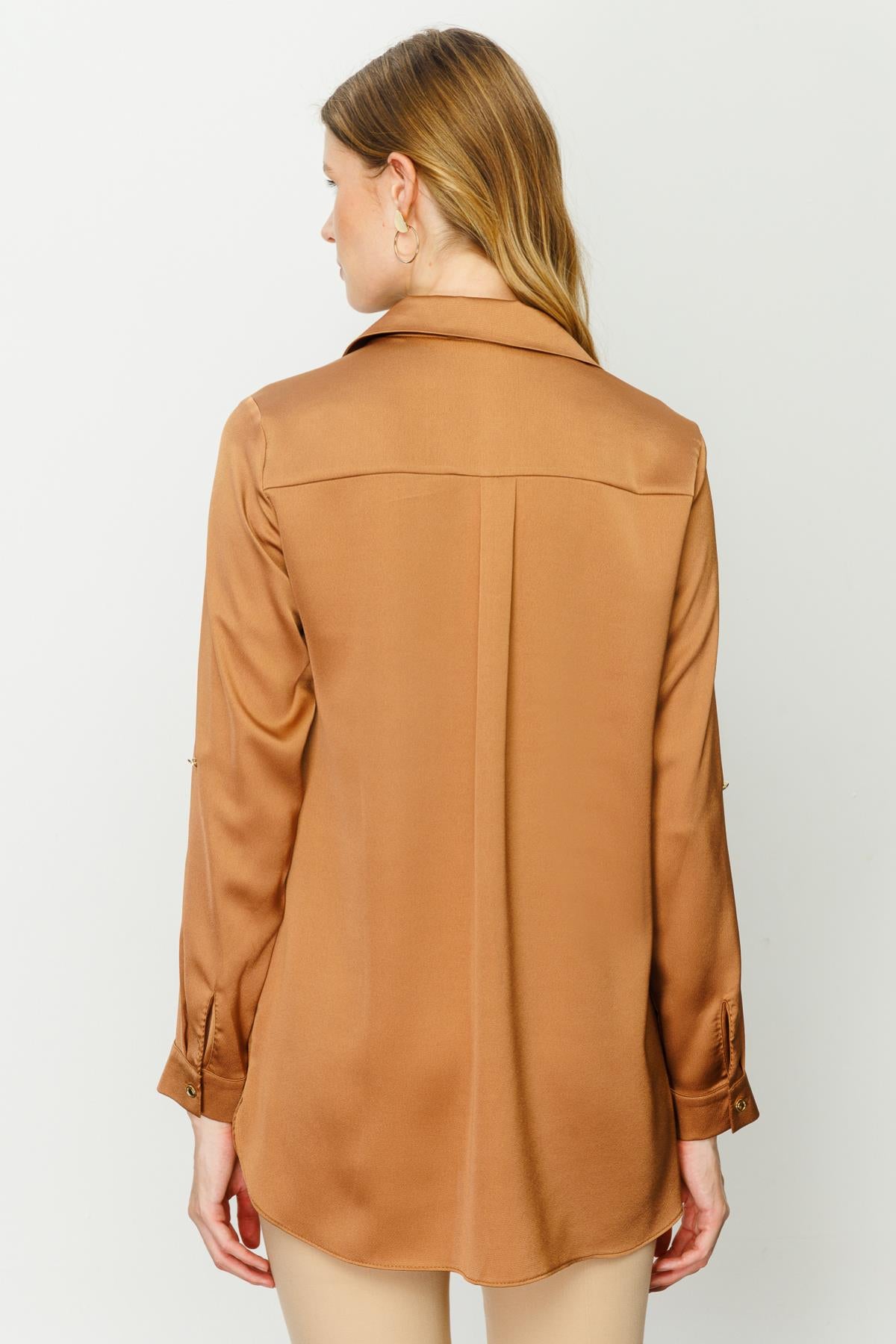 Satin Two Pocket Women's Shirt
