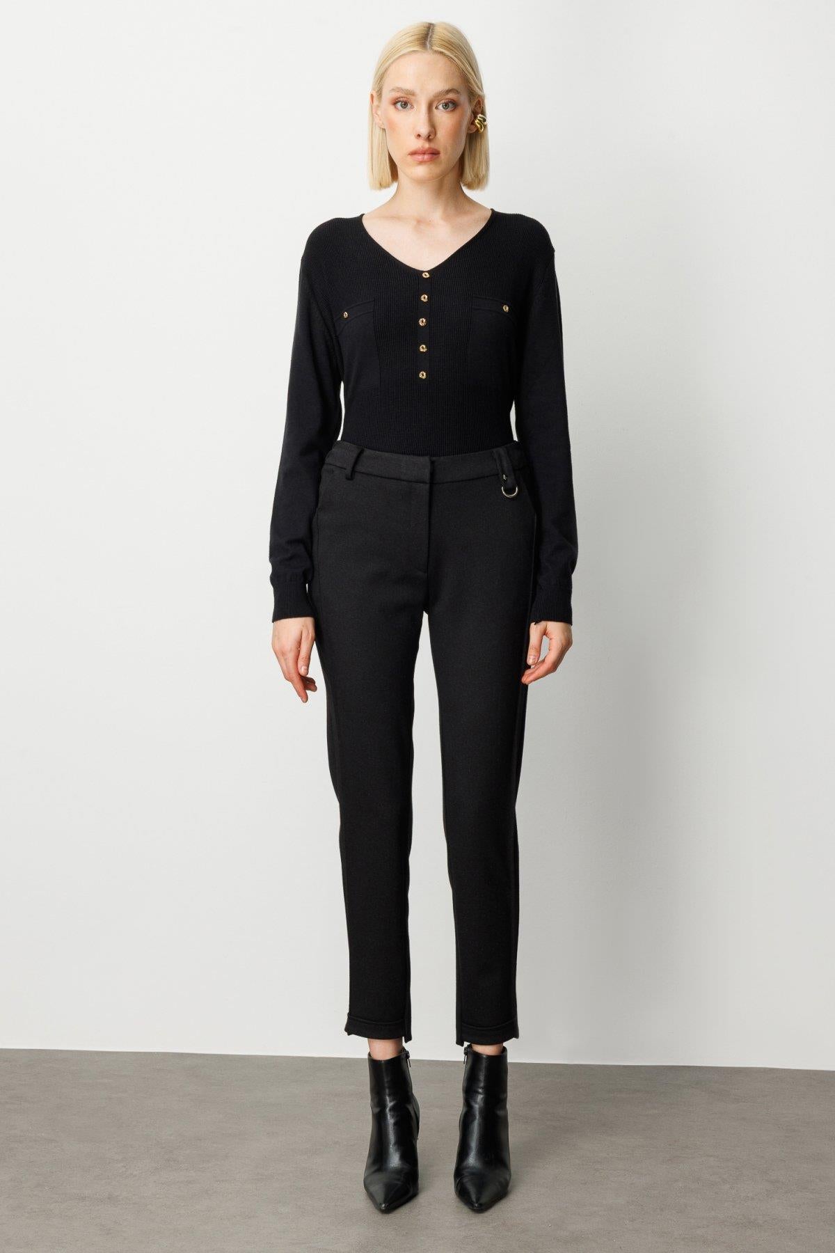 Glittery Fabric Trousers with Elastic Waistband