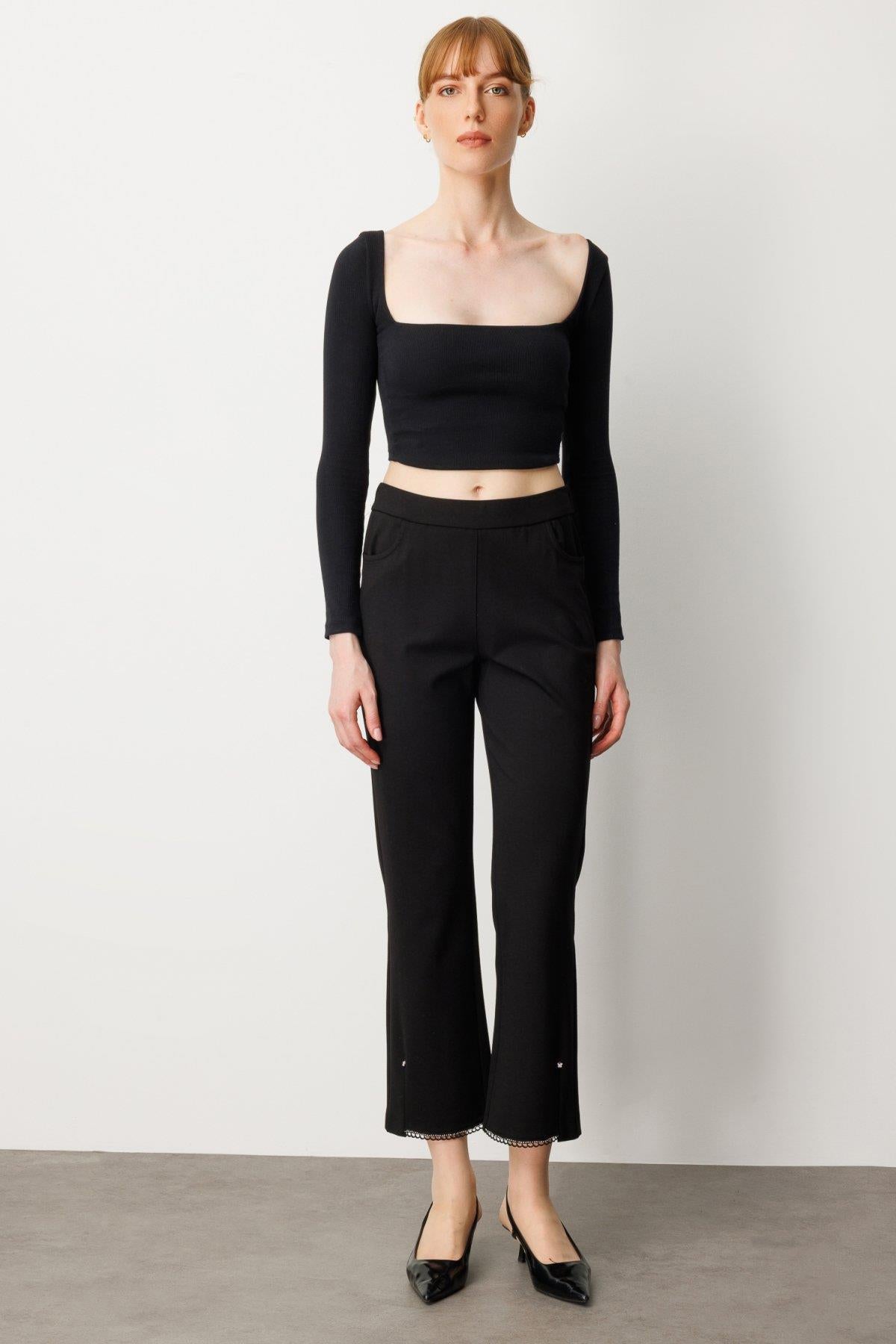 Trousers with Stone Detail on the Legs