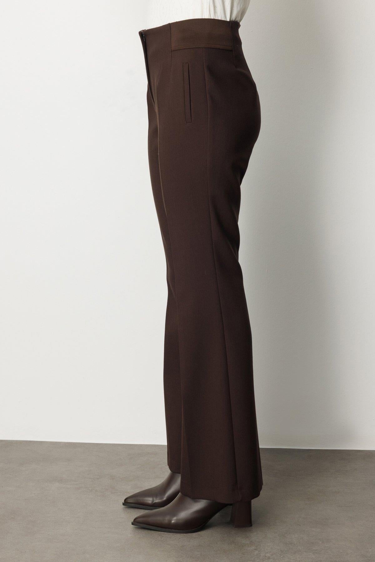 Beli Kalın Lastikli İspanyol Paça Pantolon