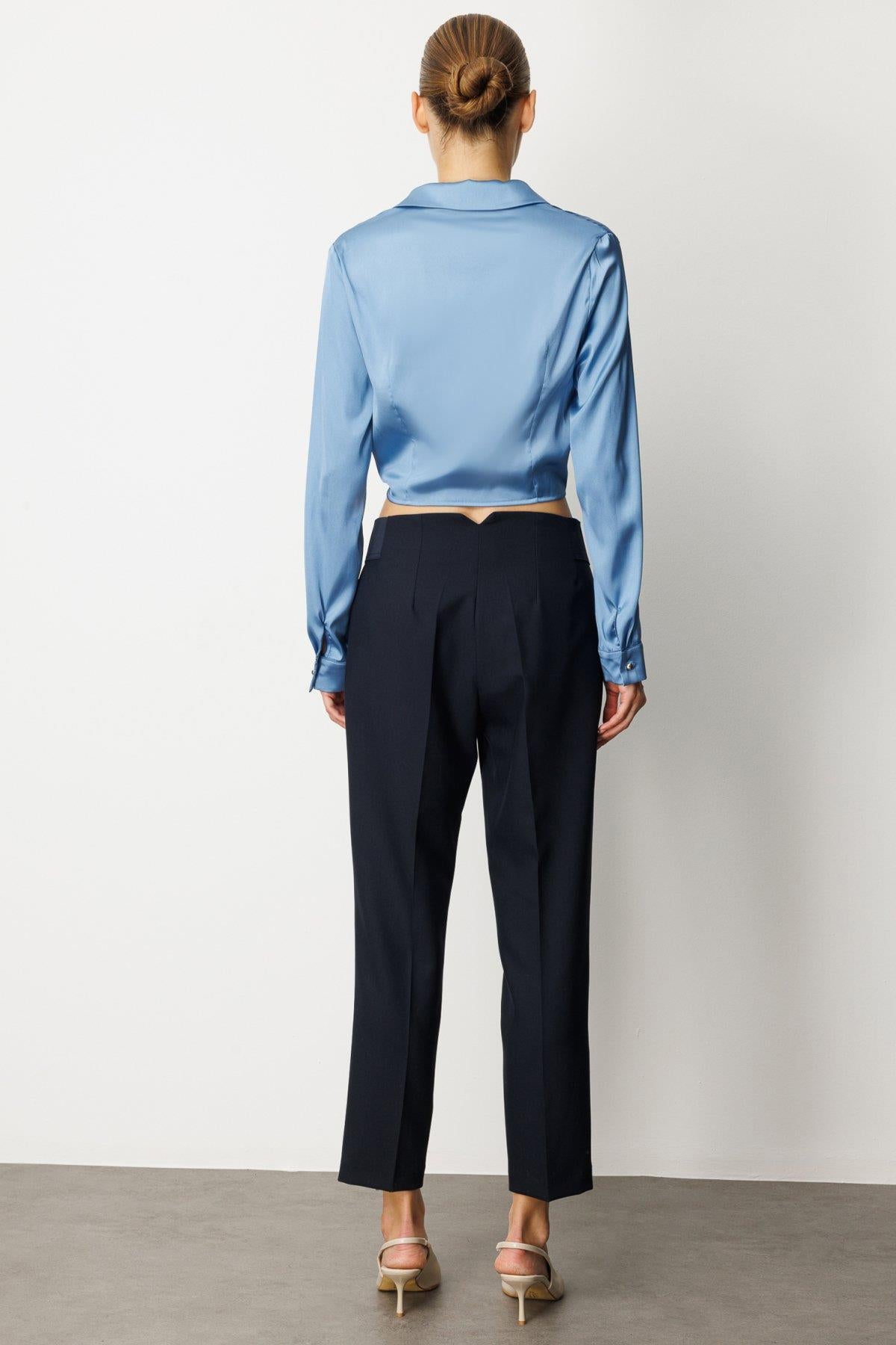 Beli Kalın Lastikli Dar Paça Pantolon