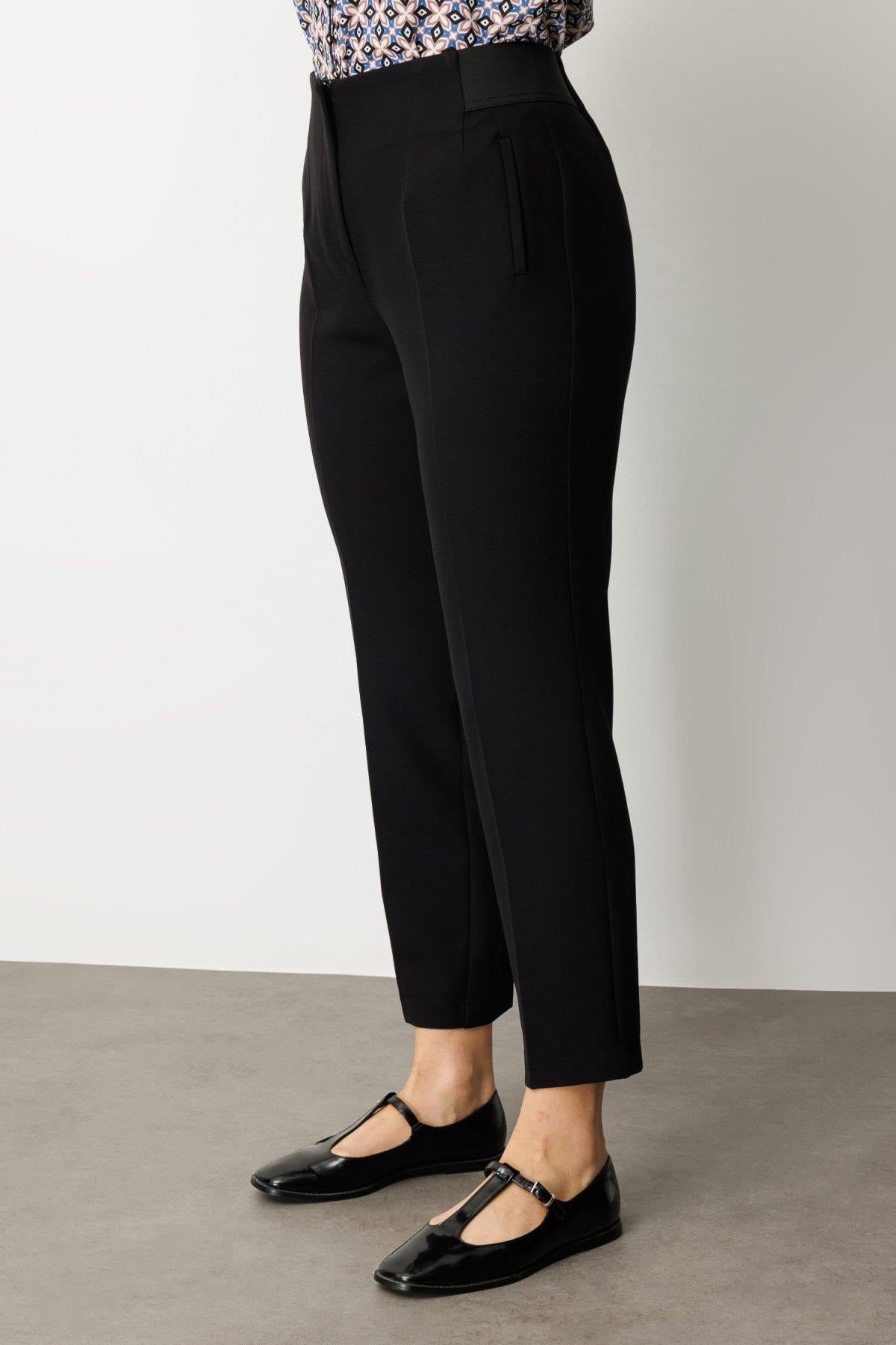 Plus Size Trousers with Thick Elastic Waistband